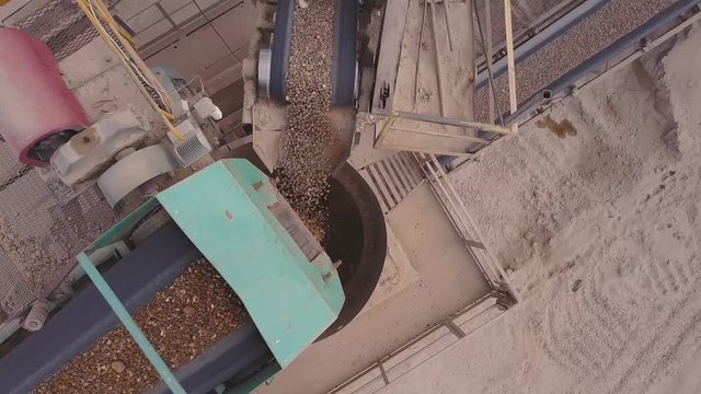 aerial view of the line for sorting rubble