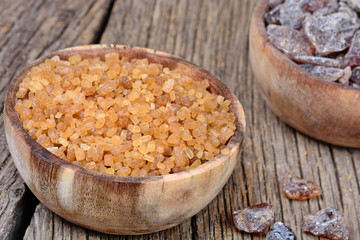 Candies brown sugar in a bowls