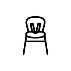 Baby highchair thin line icon. Outline symbol kid high chair for feeding for the design of children's webstie and mobile applications. Outline stroke kid pictograms. Baby safety device in the kitchen