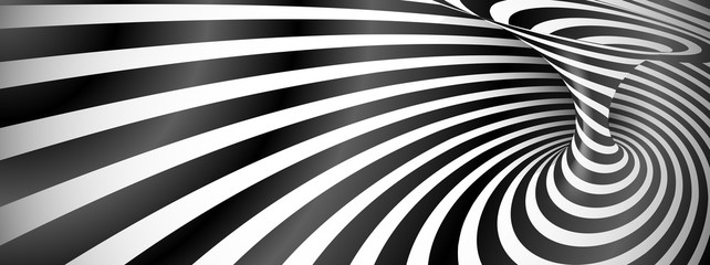 Black and white twisted lines horizontal background © art_of_sun