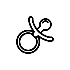 Baby nipple thin line icon. Outline symbol baby pacifier for the design of children's webstie and...