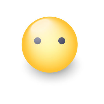 Face emoji without mouth. Cartoon silent emoticon. Smiley cute icon
