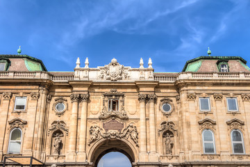 Fototapeta na wymiar Details of the Buda Castle in Budapest, Hungary