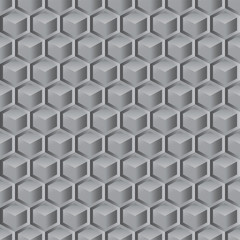 Cubes, bee honeycombs. Black and white, texture. Abstract seamless pattern .Vector illustration.