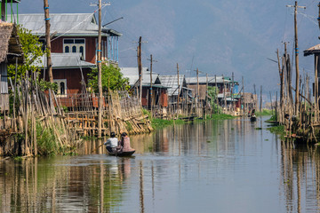 Myanmar Inle Lake floating village