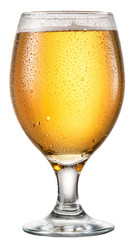 Steamy glass of beer.