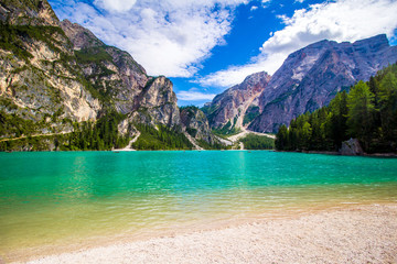 Braies lake in South Tyrol