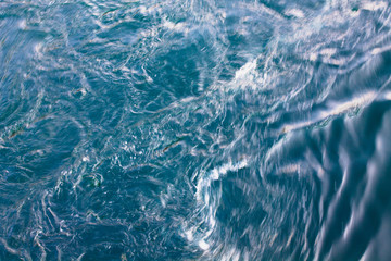 Blue water blur movement see from top