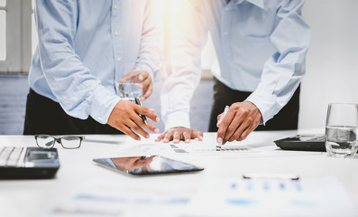 Business people are discussing the work they have to do, In a meeting about Improve the system in work In their various work sections.