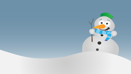 snowman in snowy background vector illustration