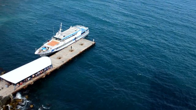 Sea, pier, ship