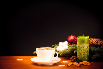 Christmas Still Life With Cup Of Coffee