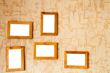 wall with blank  photoframe 