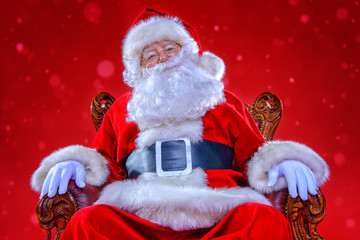 old Santa in armchair