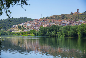 Fototapeta na wymiar Asco on the Ebro river in South Catalonia, Spain