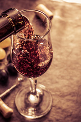 wine glass and grapes