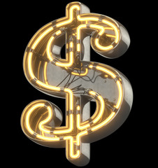 Metal Retro Neon Font. 