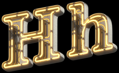 Fototapeta premium Metal Retro Neon Font. 