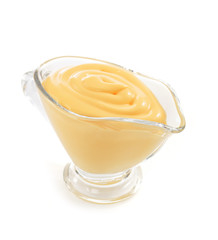 mayonnaise sauce on white background