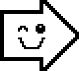 Obraz premium Winking 8-Bit Cartoon Arrow