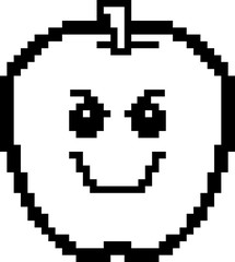 Evil 8-Bit Cartoon Apple
