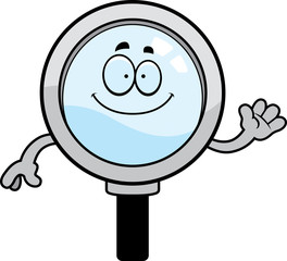 Cartoon Magnifying Glass Waving