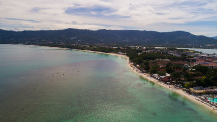 Aerial drone view of Koh Samui island, Thailand