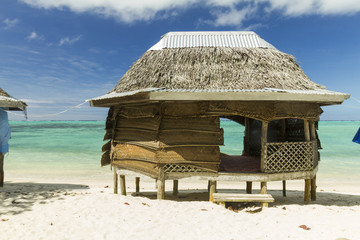 samoan fale bungalow at the beach in samoa savaii lano beach