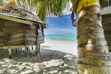 samoan fale bungalow at the beach in samoa savaii lano beach © Libor