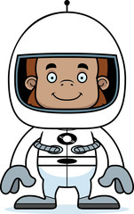 Cartoon Smiling Astronaut Sasquatch
