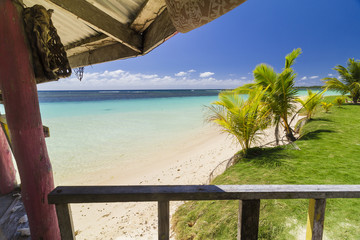 samoan fale bungalow at the beach in samoa savaii lano beach © Libor