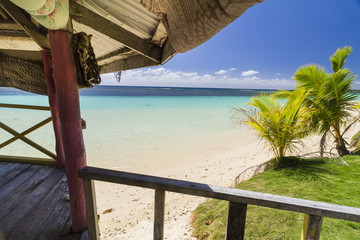samoan fale bungalow at the beach in samoa savaii lano beach © Libor