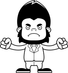 Cartoon Angry Businessperson Gorilla