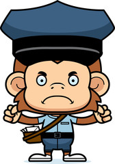 Cartoon Angry Mail Carrier Monkey