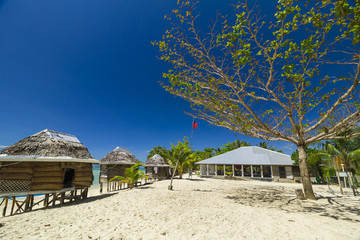 samoan fale bungalow at the beach in samoa savaii lano beach © Libor