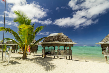 samoan fale bungalow at the beach in samoa savaii lano beach © Libor