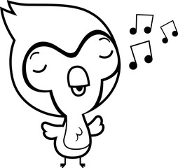Cartoon Bluejay Singing