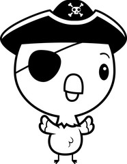 Cartoon Baby Parrot Pirate