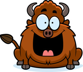 Happy Cartoon Bison