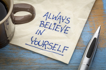 Always believe in yourself - napkin doodle