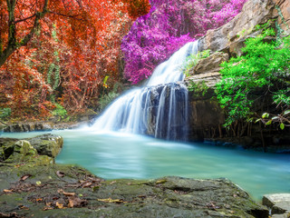 Jungle landscape with wonderful waterfall