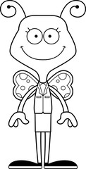 Cartoon Smiling Businessperson Butterfly
