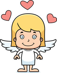 Obraz premium Cartoon Smiling Cupid Girl