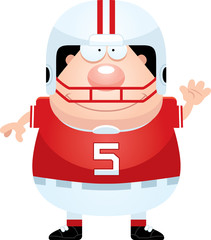 Cartoon Football Player Waving