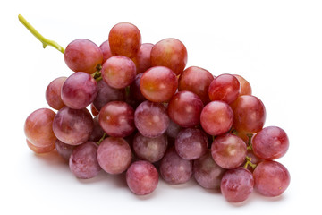 Ripe red grape isolated on white.