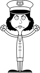Cartoon Angry Boat Captain Woman