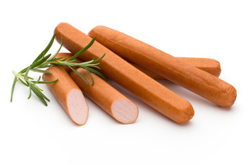 Fresh sausage isolated over white background.