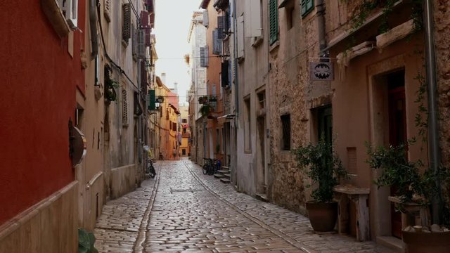 Narrow streets of a Rovinj, Croatia