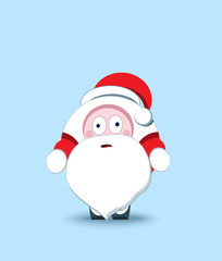 Lovely confused Santa Claus. Christmas symbol. Stylized characte