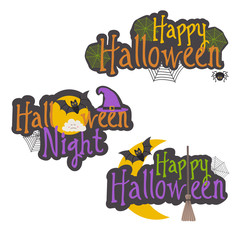 set of isolated Halloween message design - vector illustration, eps

